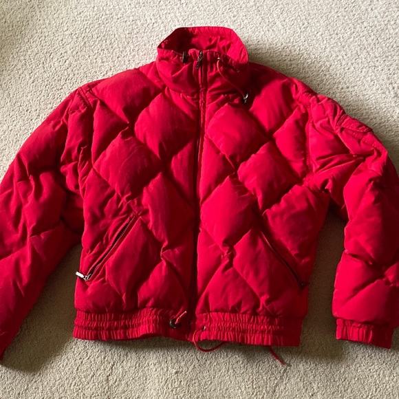 Vintage Eddie Bauer Red Quilted Puffer Down Feather Jacket medium - Picture 3 of 6